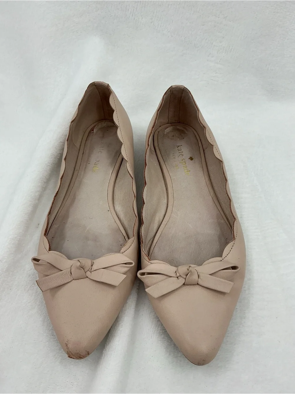 kate spade Blush Bow Pointed-Toe Flats B10